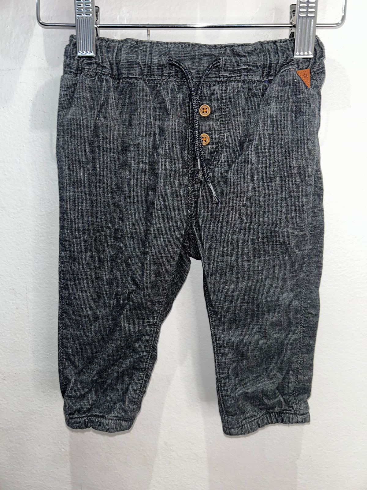 Grey cotton lined cords 6-9m