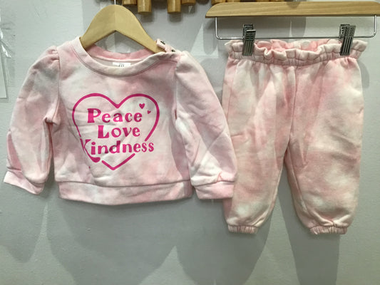 Peace love kindness jogger set 6-12m
