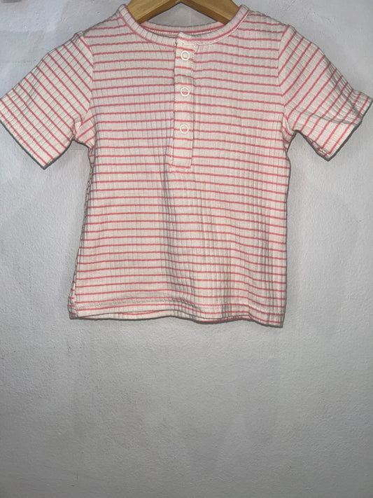 Pink stripes henley 12m