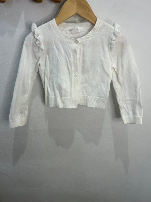 Cream embossed cardigan 2y
