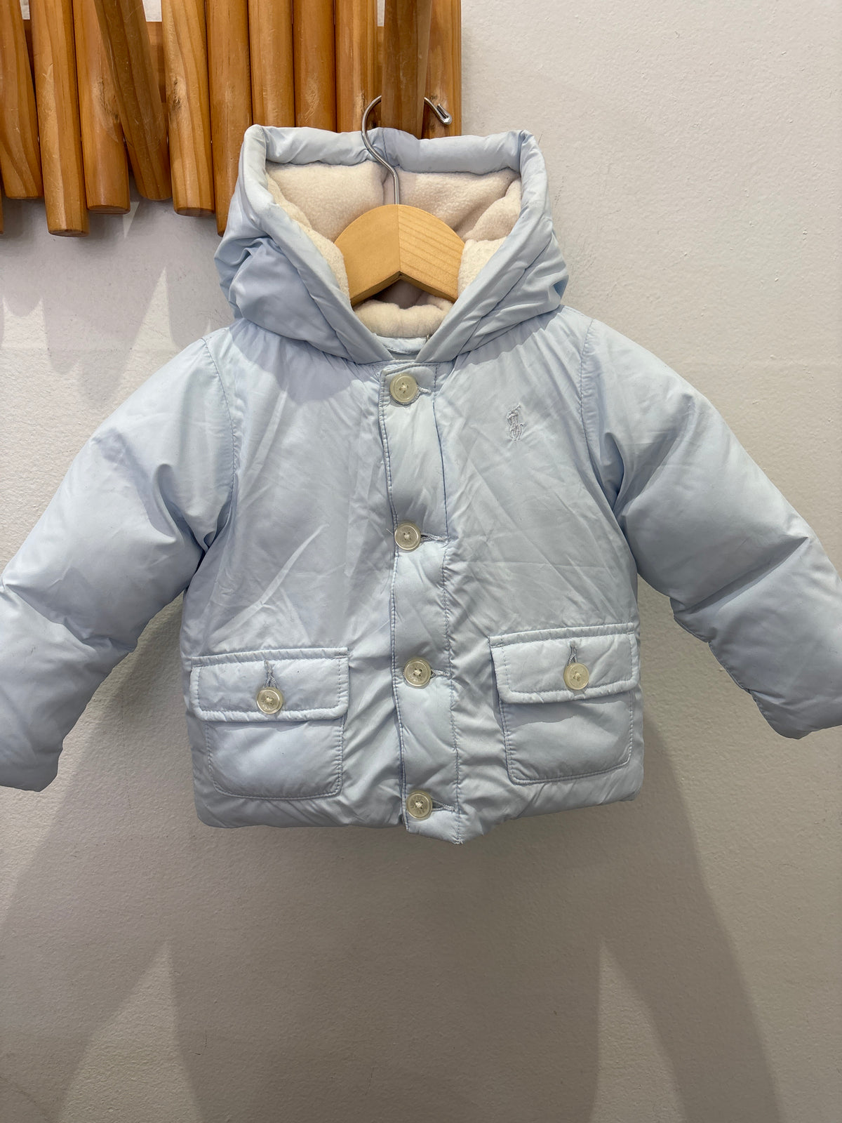 Light blue puffer jacket 6m