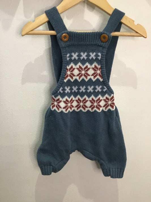 Holiday print knit romper - newborn