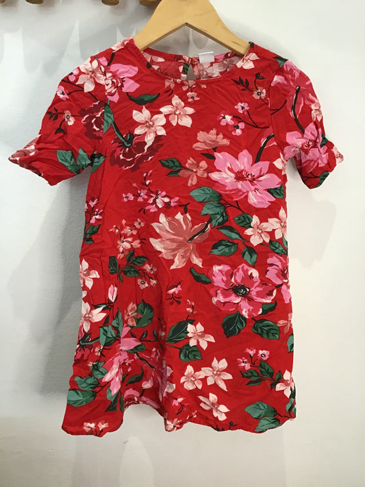 Dress big red flowers 4y