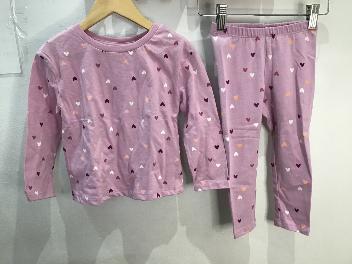 Purple hearts pyjamas 3y