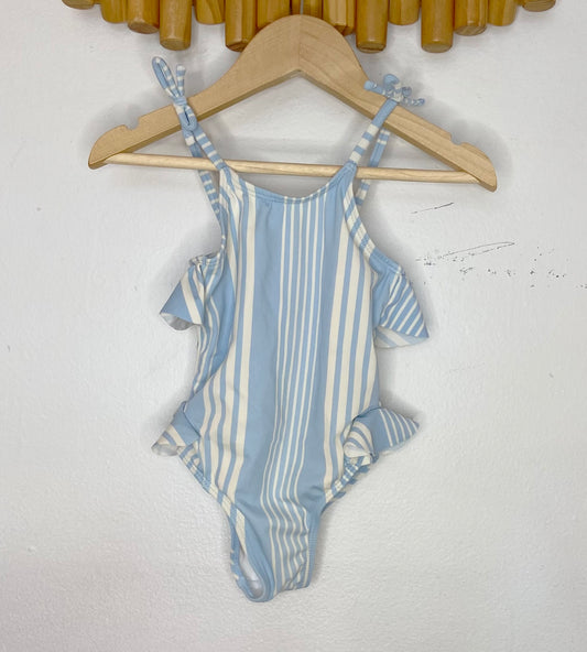 Blue vertical stripes swimsuit 18m