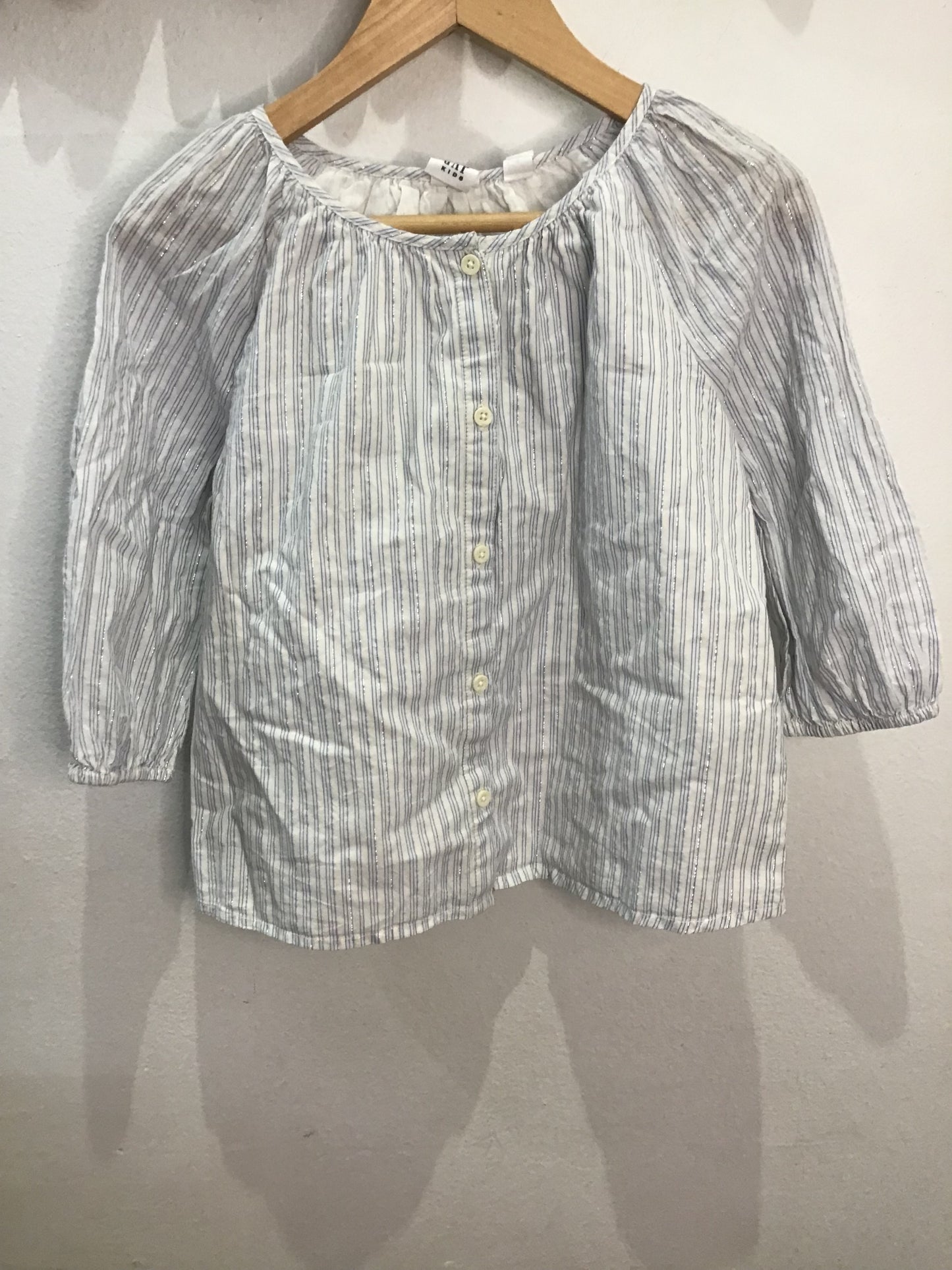 Blue sparkly stripes blouse 7-8y
