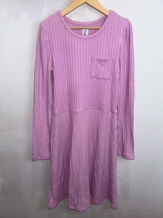 Lavender knit warm dress 12-13y NEW