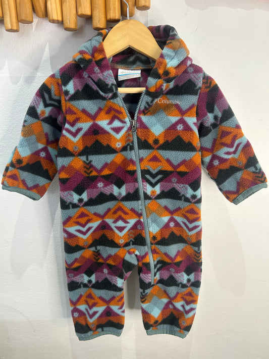 Columbia geo fleece romper 3-6m
