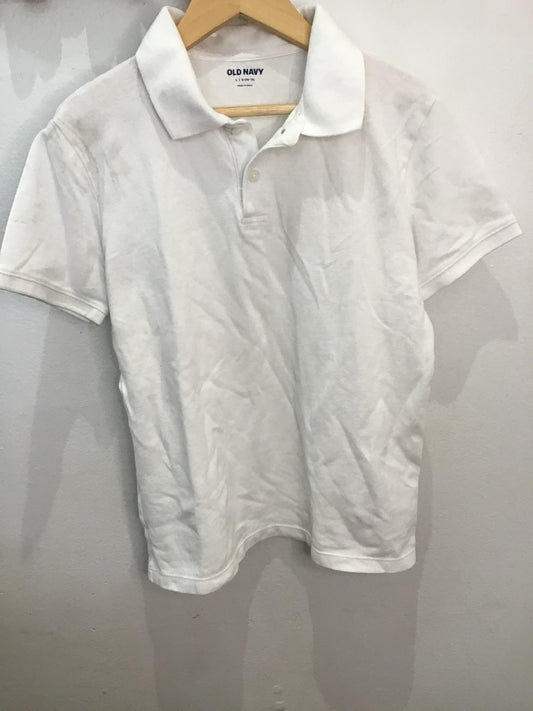 Tee white texture polo 10-12y