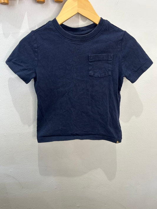 Navy pocket tee 4y