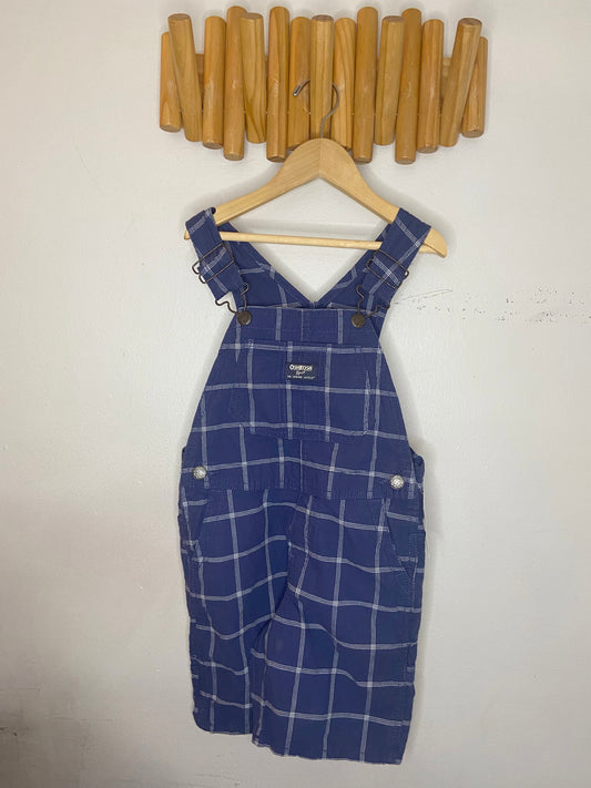 Blue checkered shorty romper 5y NEW