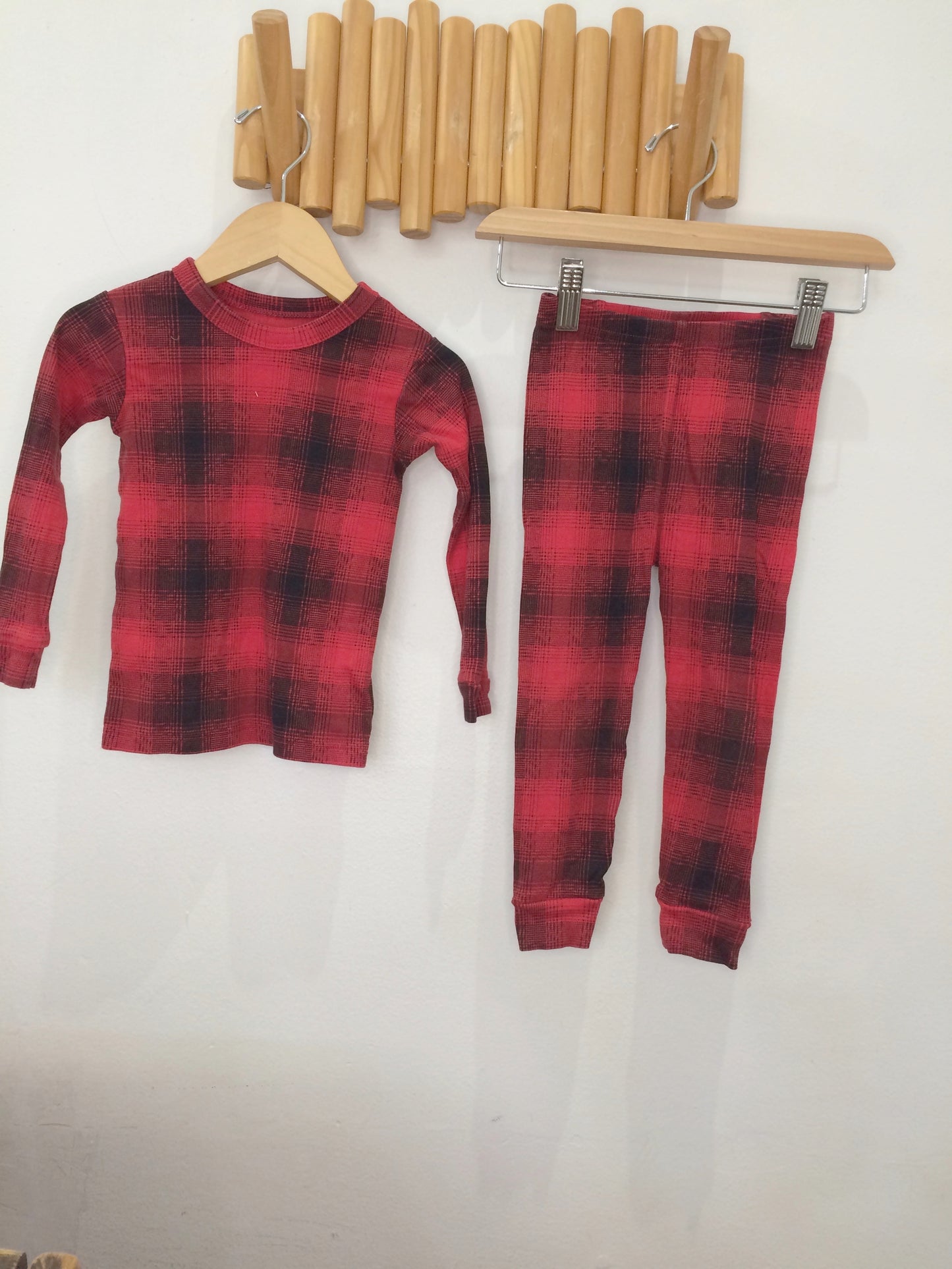 Red checkered pyjamas 2y