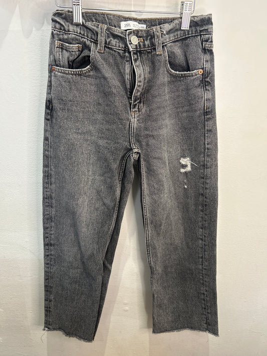 Distressed black wide leg jeans 11-12y