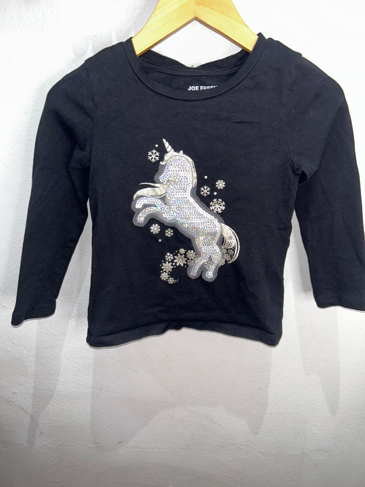 Silver unicorn longsleeve 4y