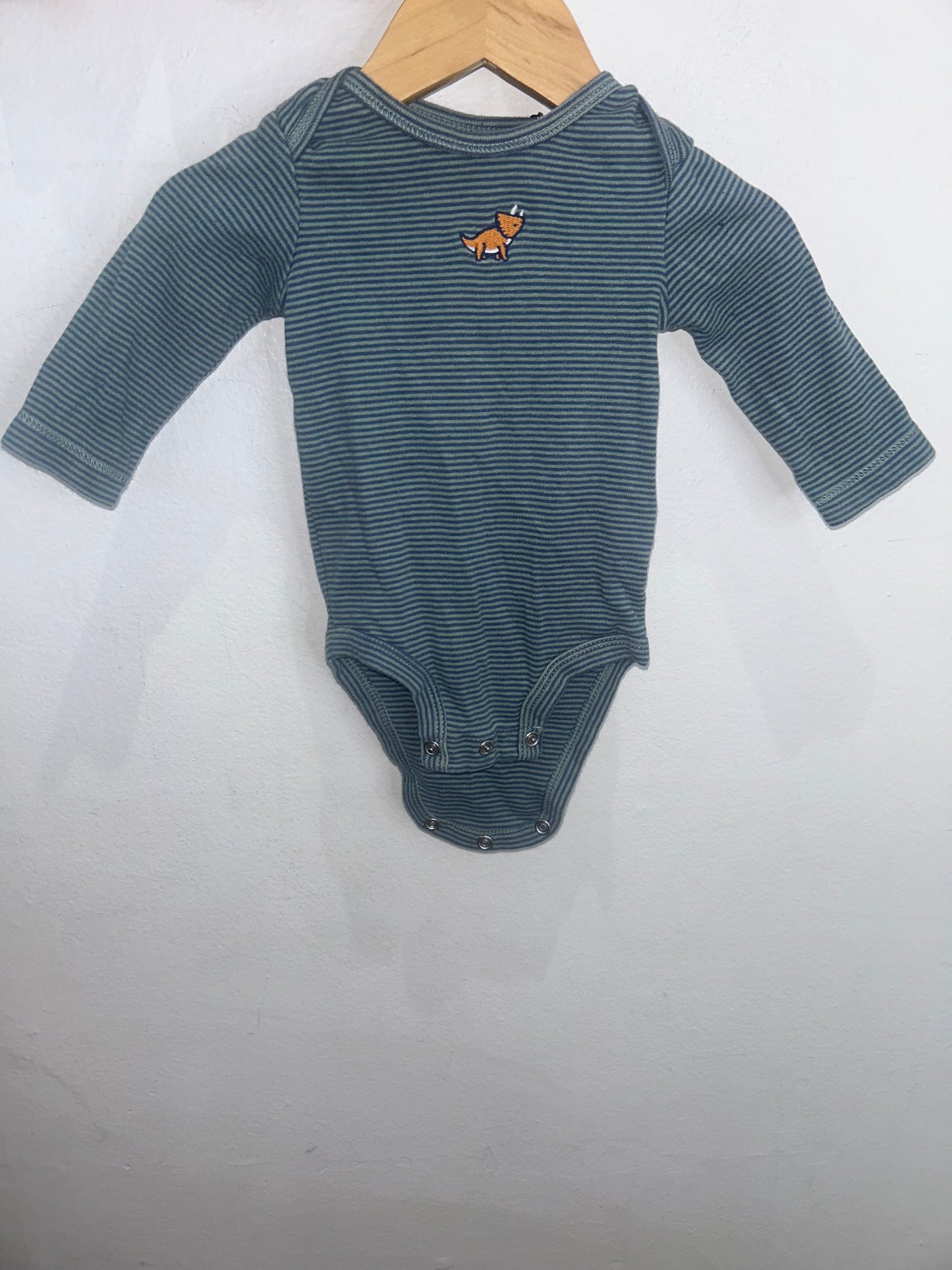 Triceratops stripe onesie 3m