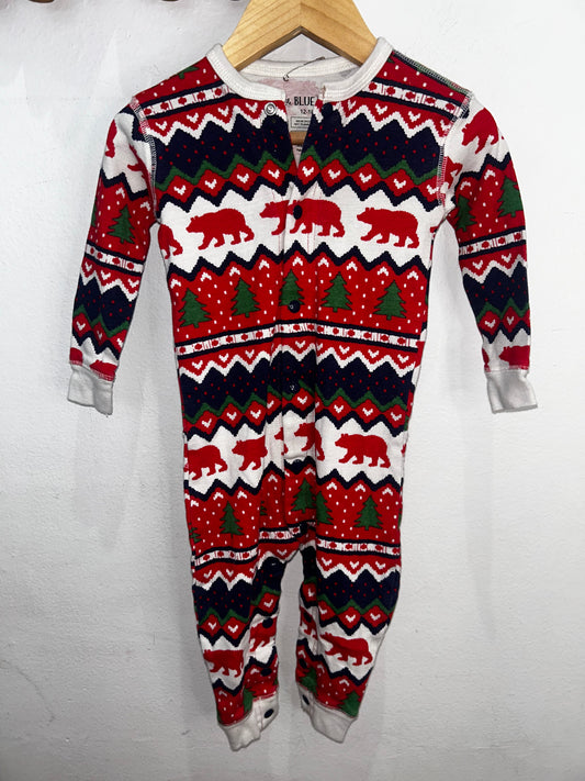 Hatley holiday print sleeper 12-18m