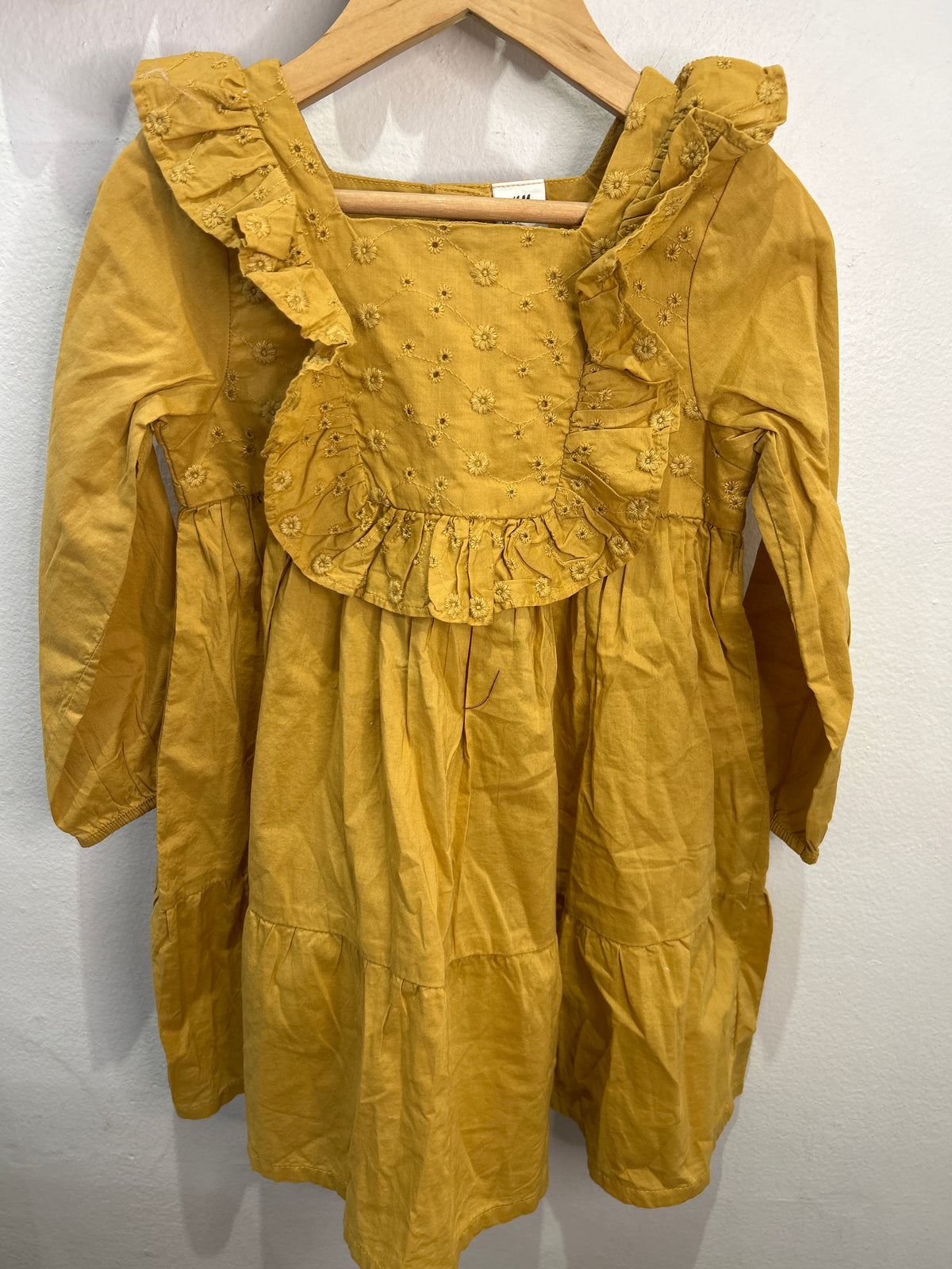 Mustard collar detail dress 2-3y NEW
