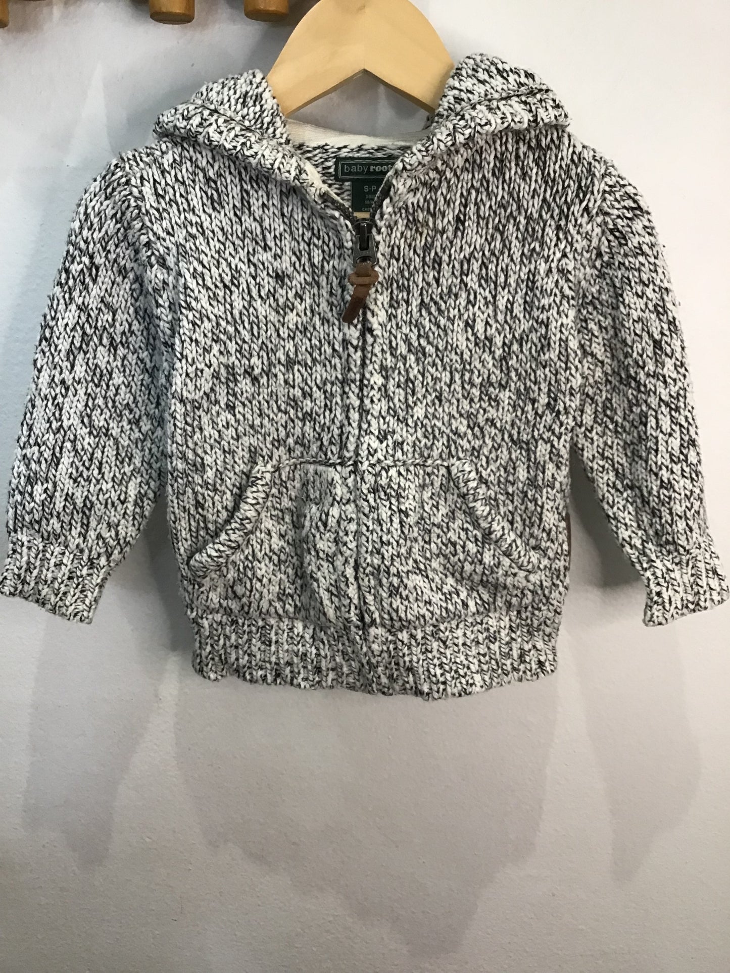 Sweater melange zip-up 3-6m