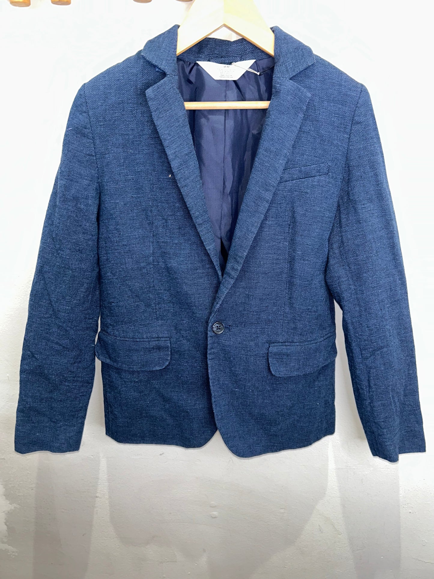 Blue textured blazer 9-10y