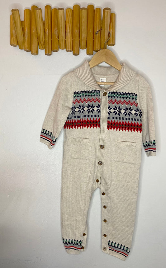 Winter pattern sweater romper 18-24m