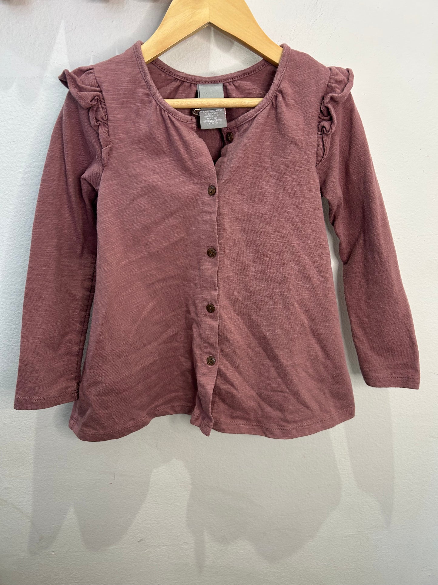Mauve cotton cardigan 4y