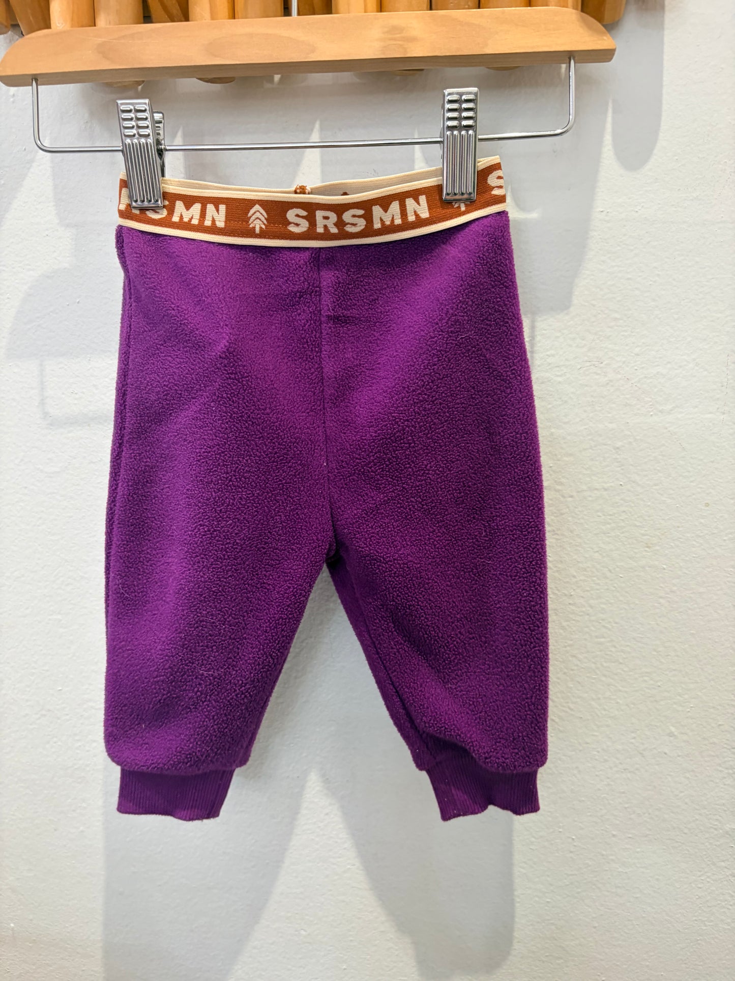 Purple fleece joggers 6-9m