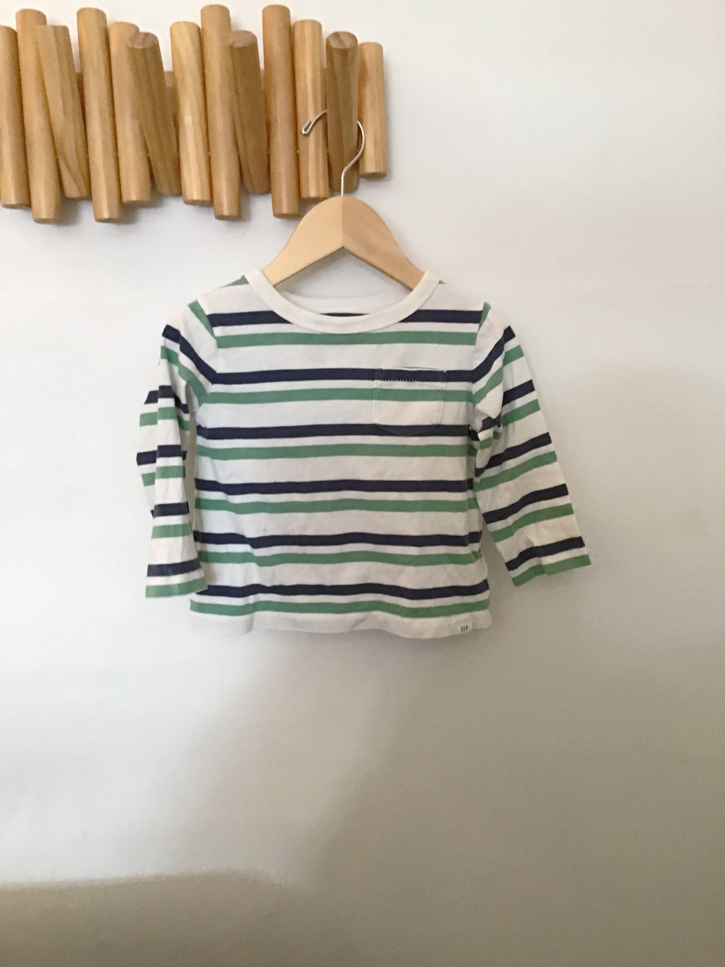Green striped long sleeve 18-24m*