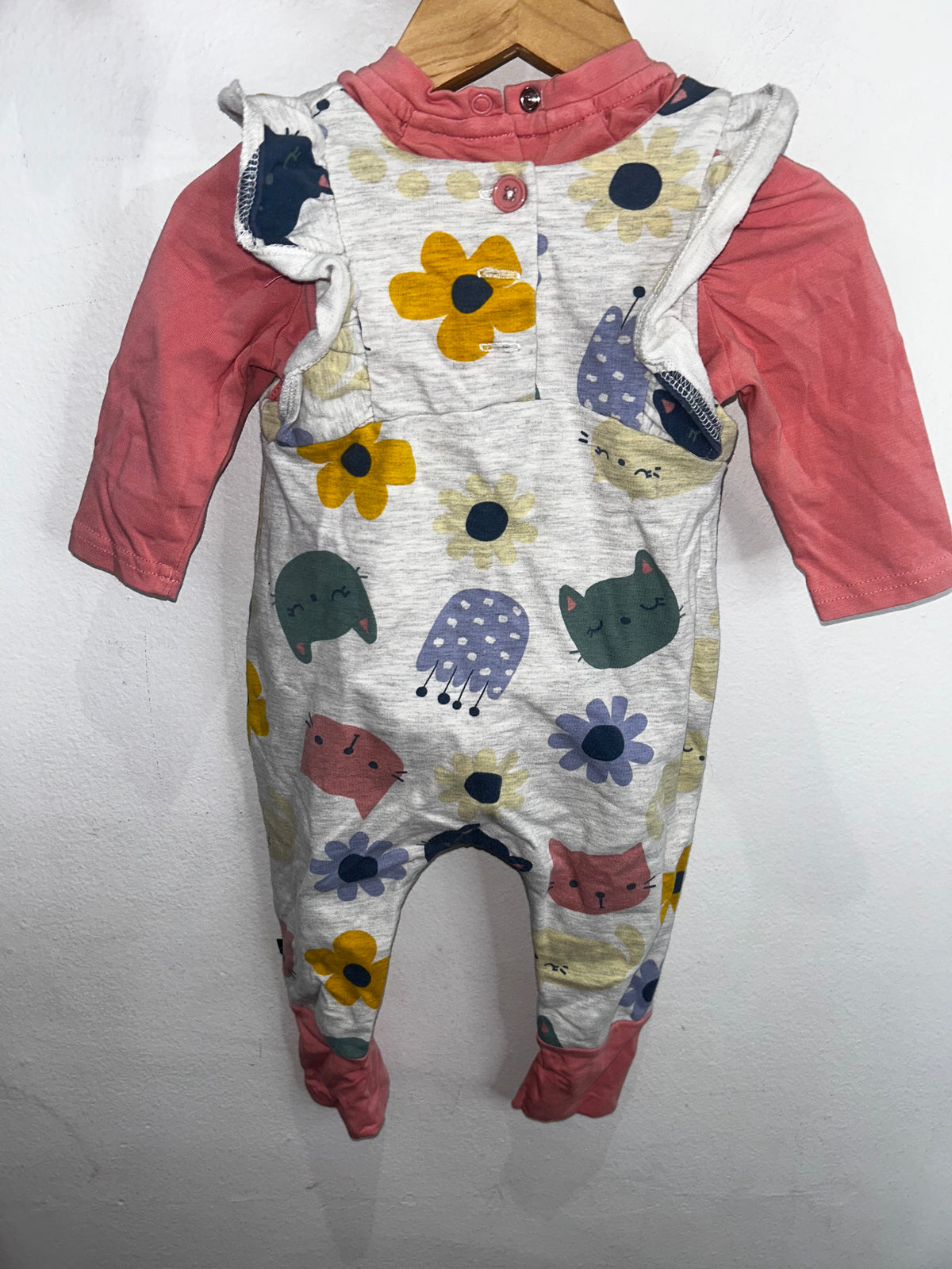 Deuxpardeux cat romper w tee 6m