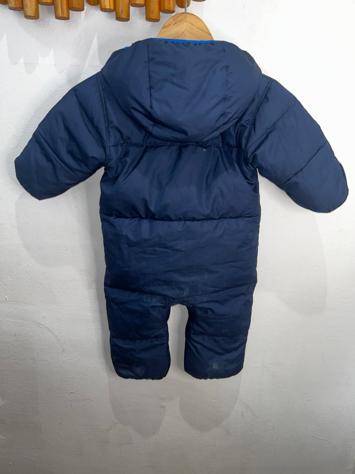 Columbia navy snowsuit 6-12m