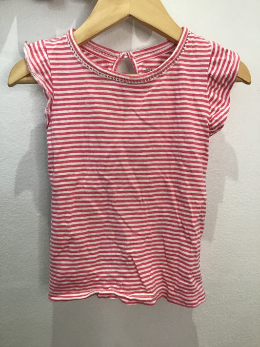 Pink stripes capsleee tee 3y