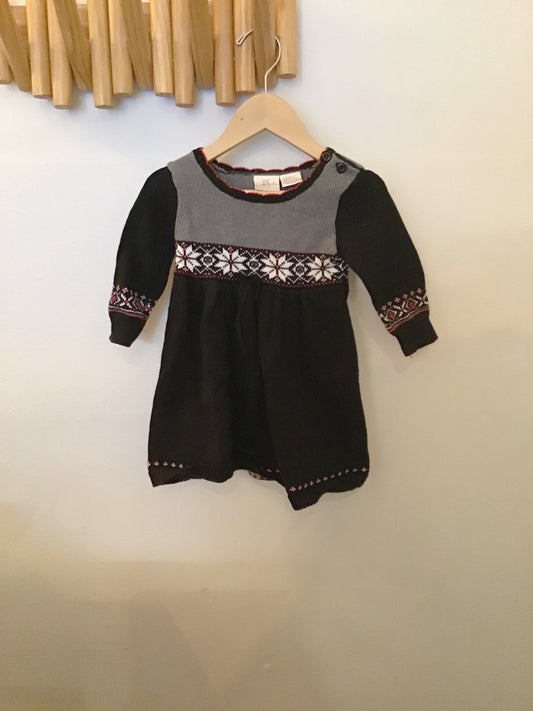 Black print sweater dress 18m