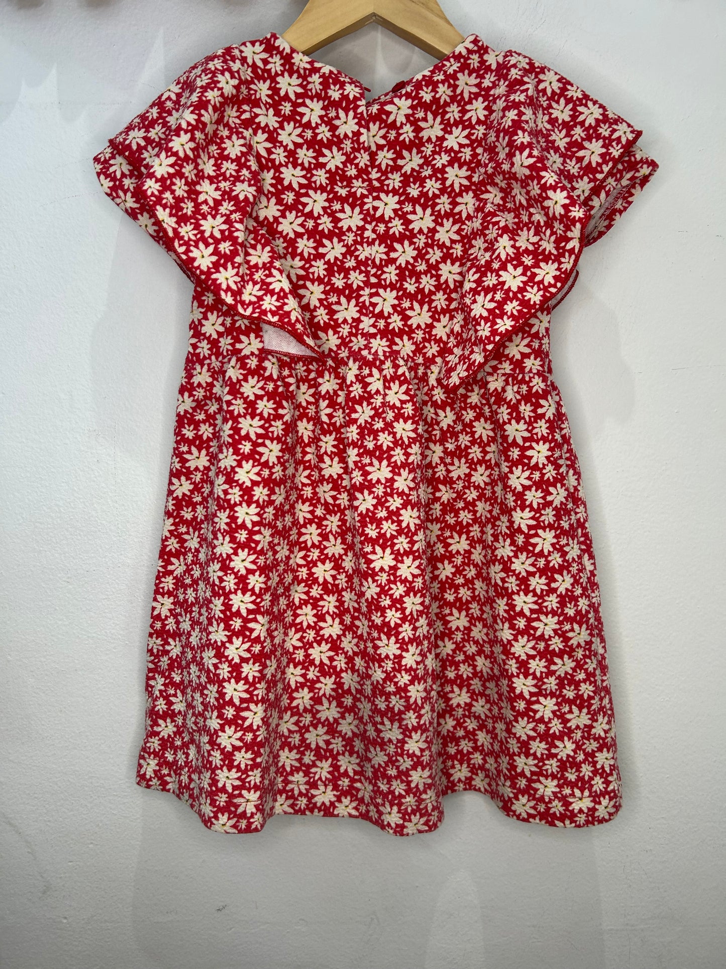 Red flowers dress 3-4y
