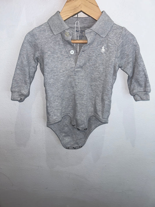 Grey collared onesie 9m