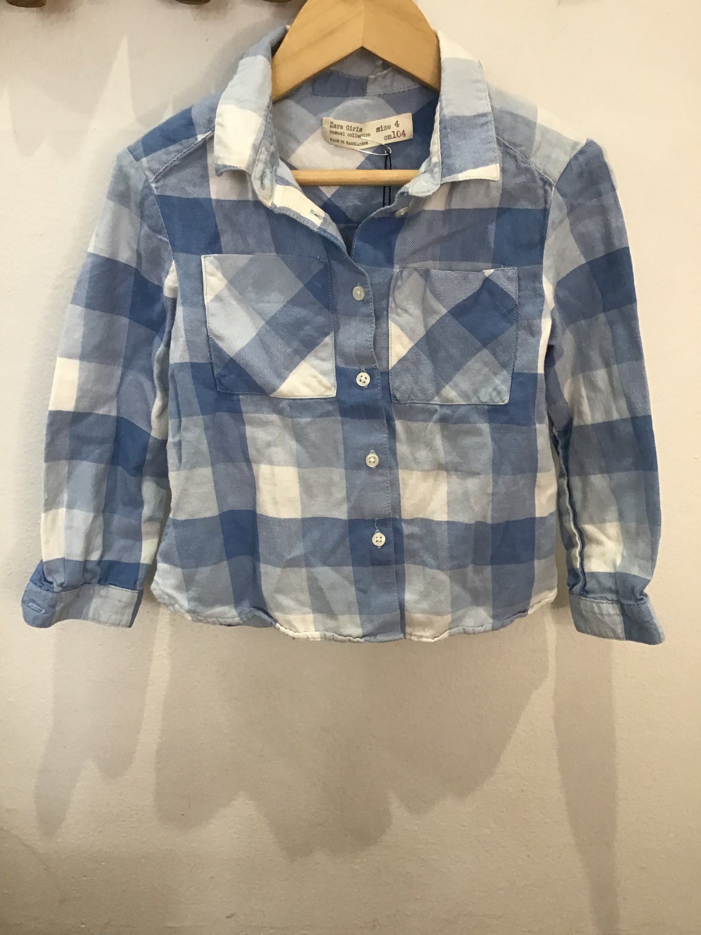 Blue checkered shirt 4y