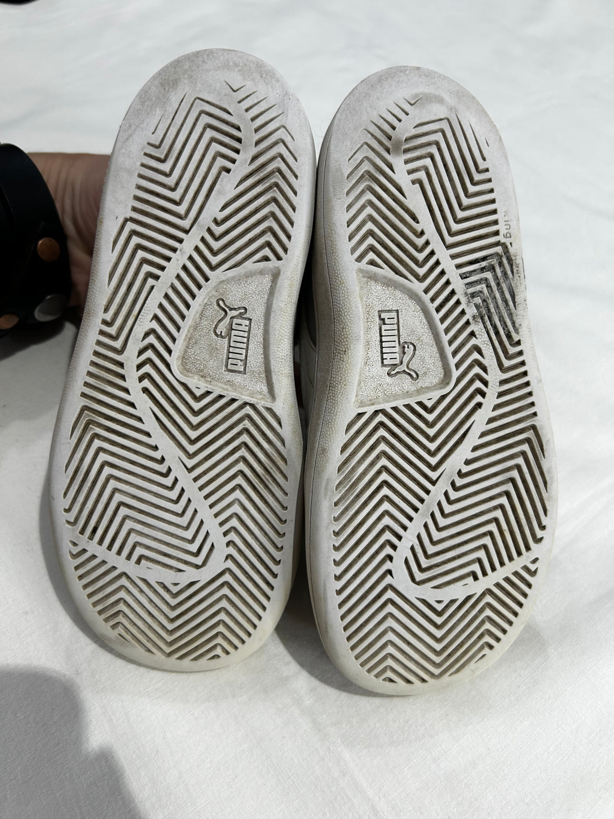 C10 grey canvas pumas*