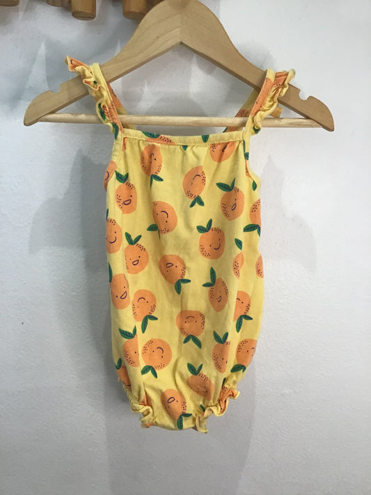 Romper smiley oranges 6-12m