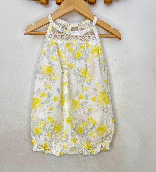 Dainty yellow florals romper 18m