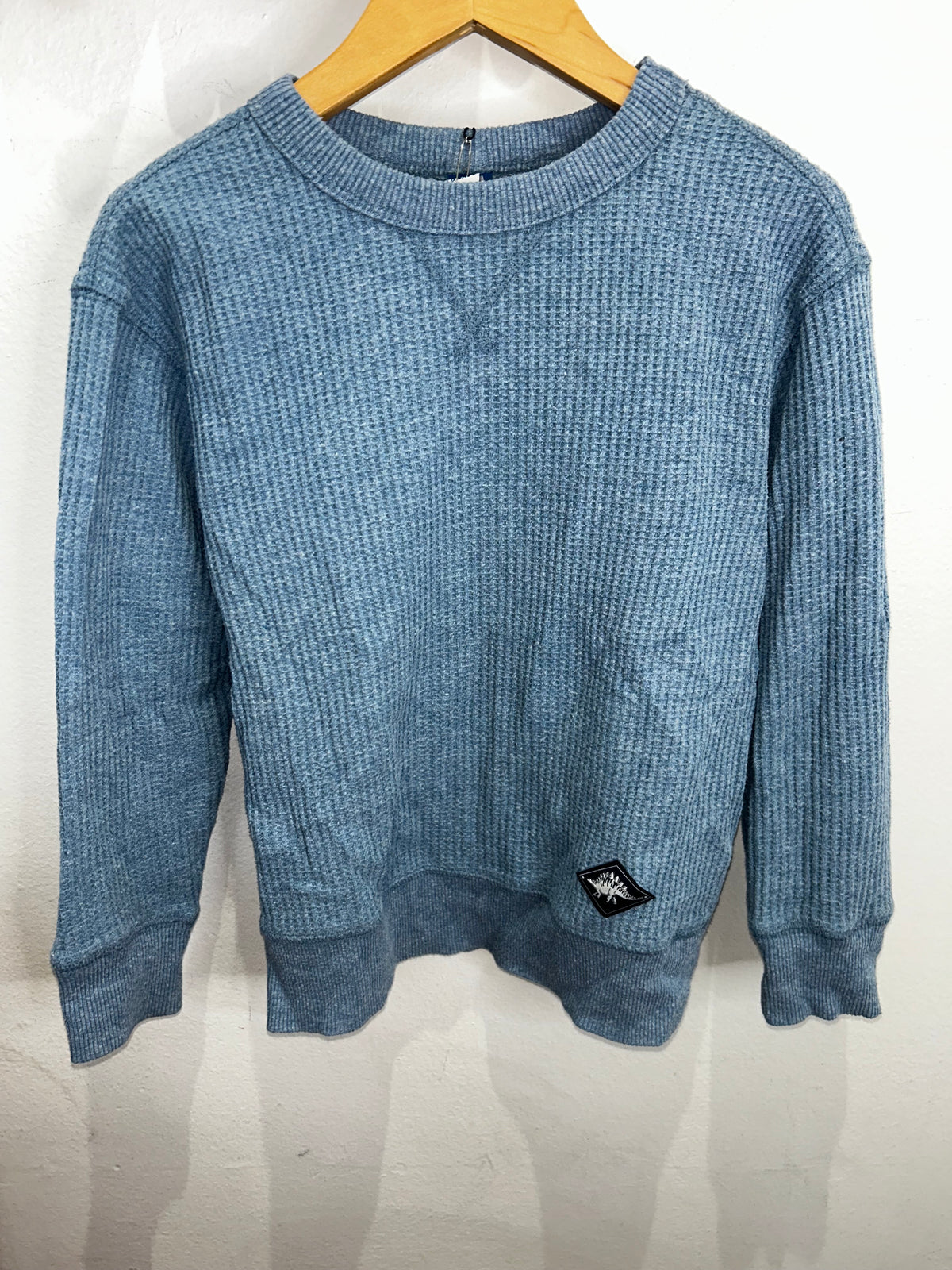 Pastel blue oversized waffle longsleeve 6-7y
