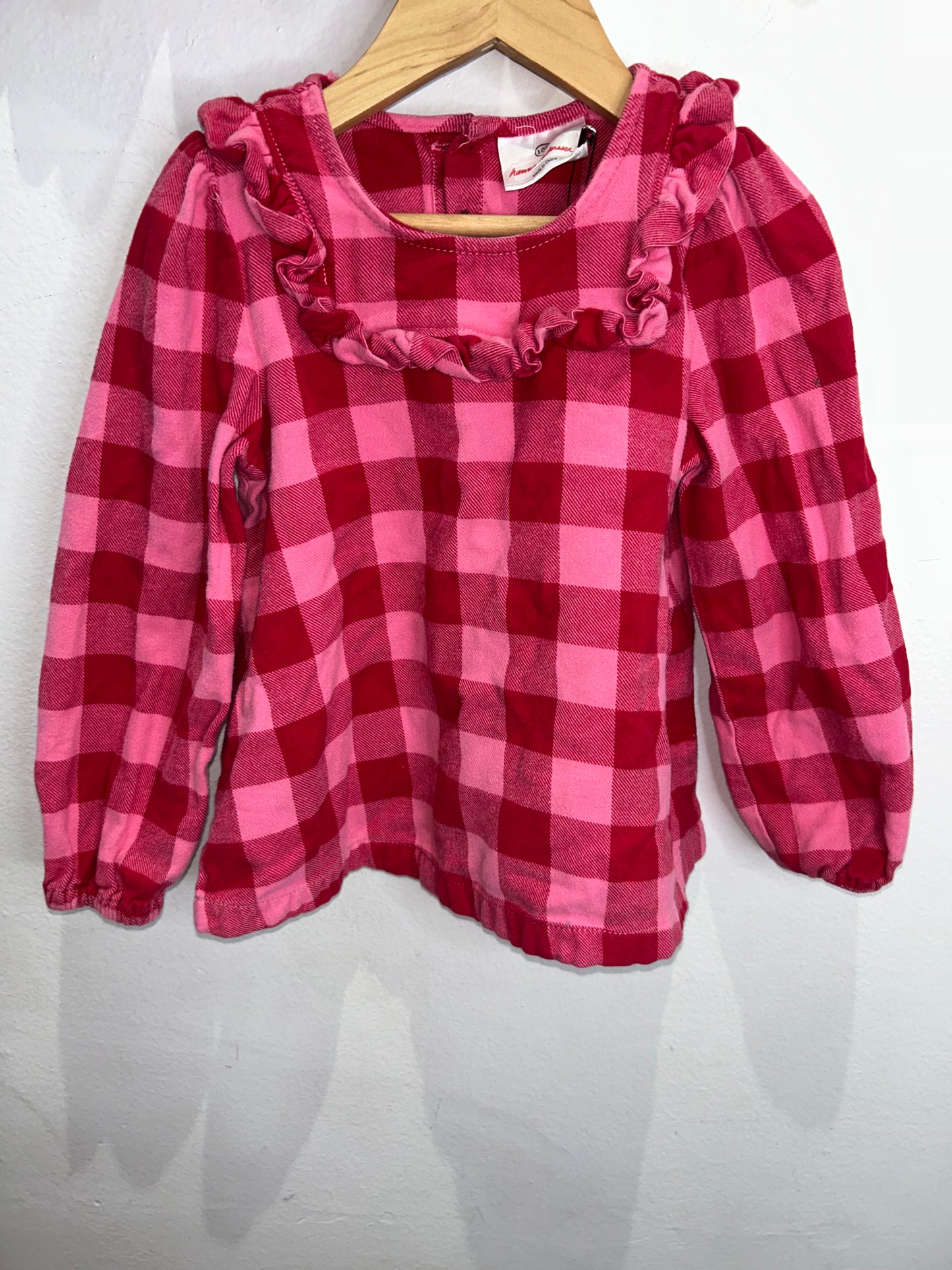 Hannah Andersson flannel checkered tunic 4y