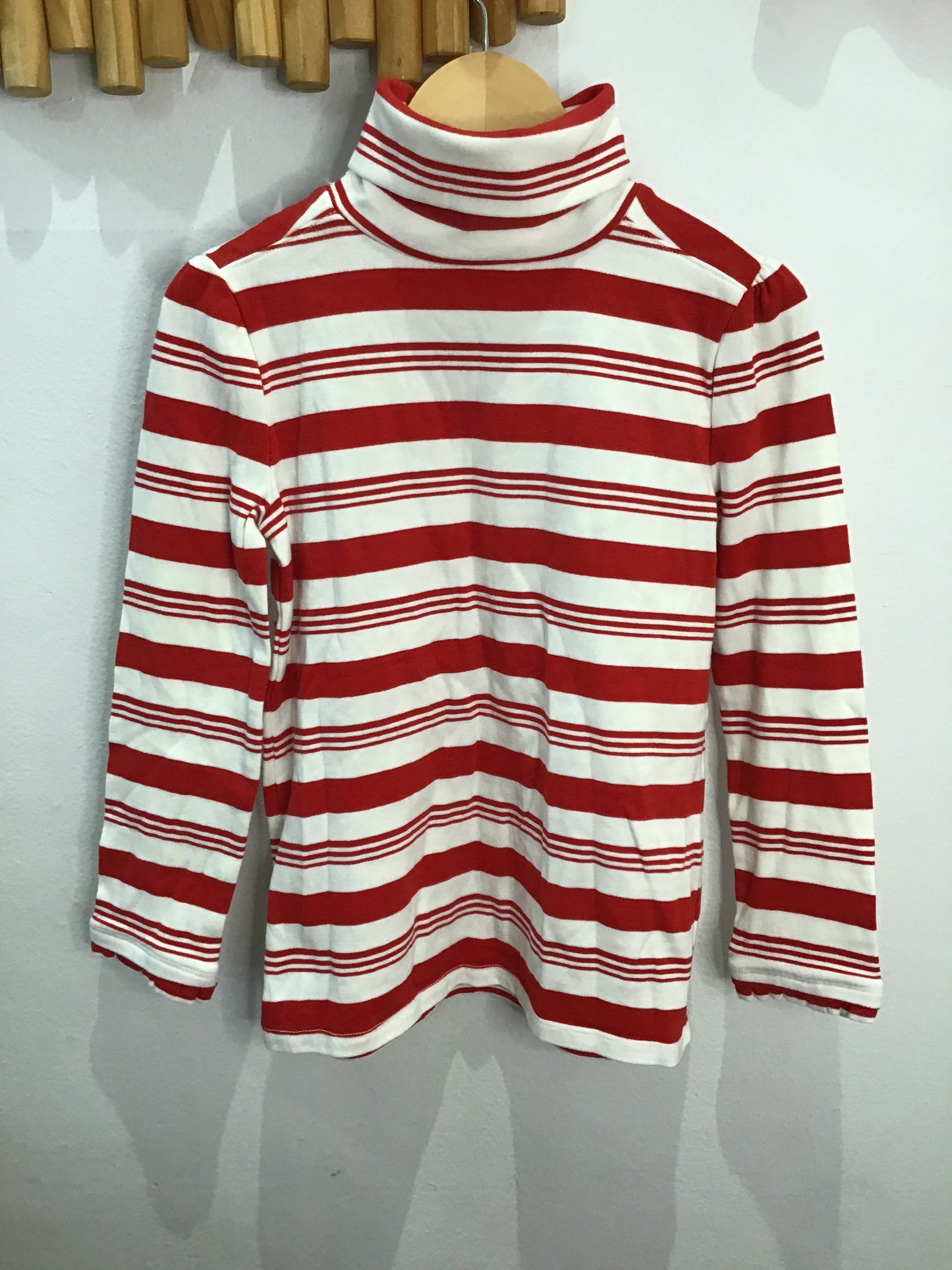 Red striped turtleneck 8y