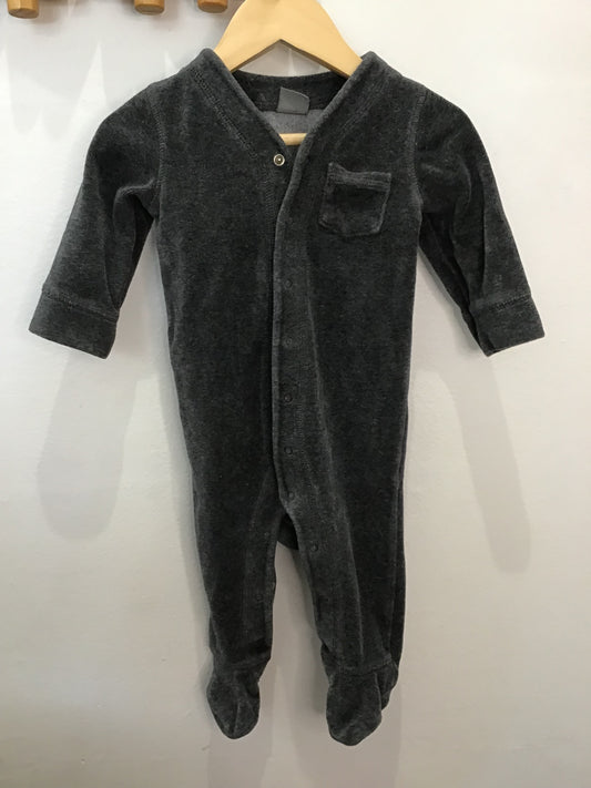 Brushed fleece grey sleeper 3-6m