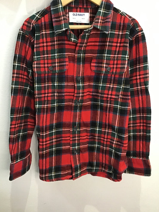 Red checkered flannel shirt 6-7y