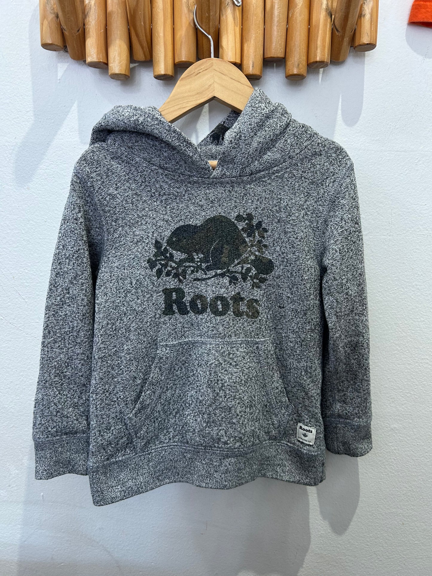Roots camo logo hoodie 4y