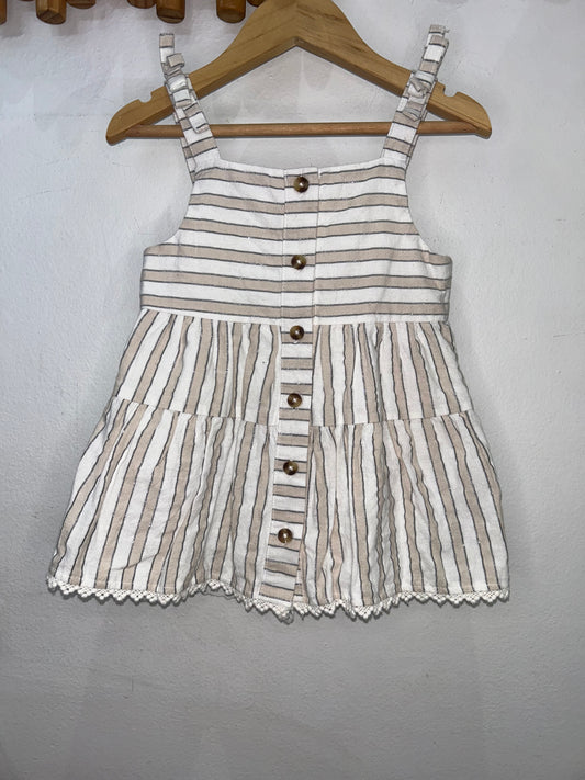 Sparkly beige stripes dress 2-3y