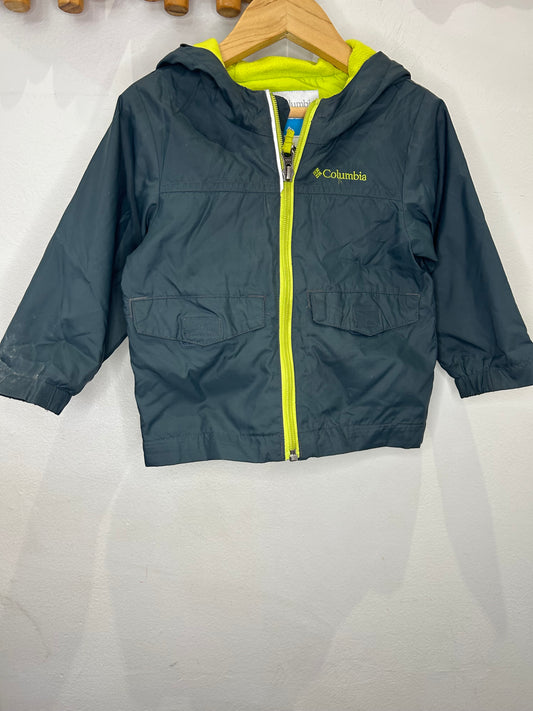 Columbia grey rainjacket 2y