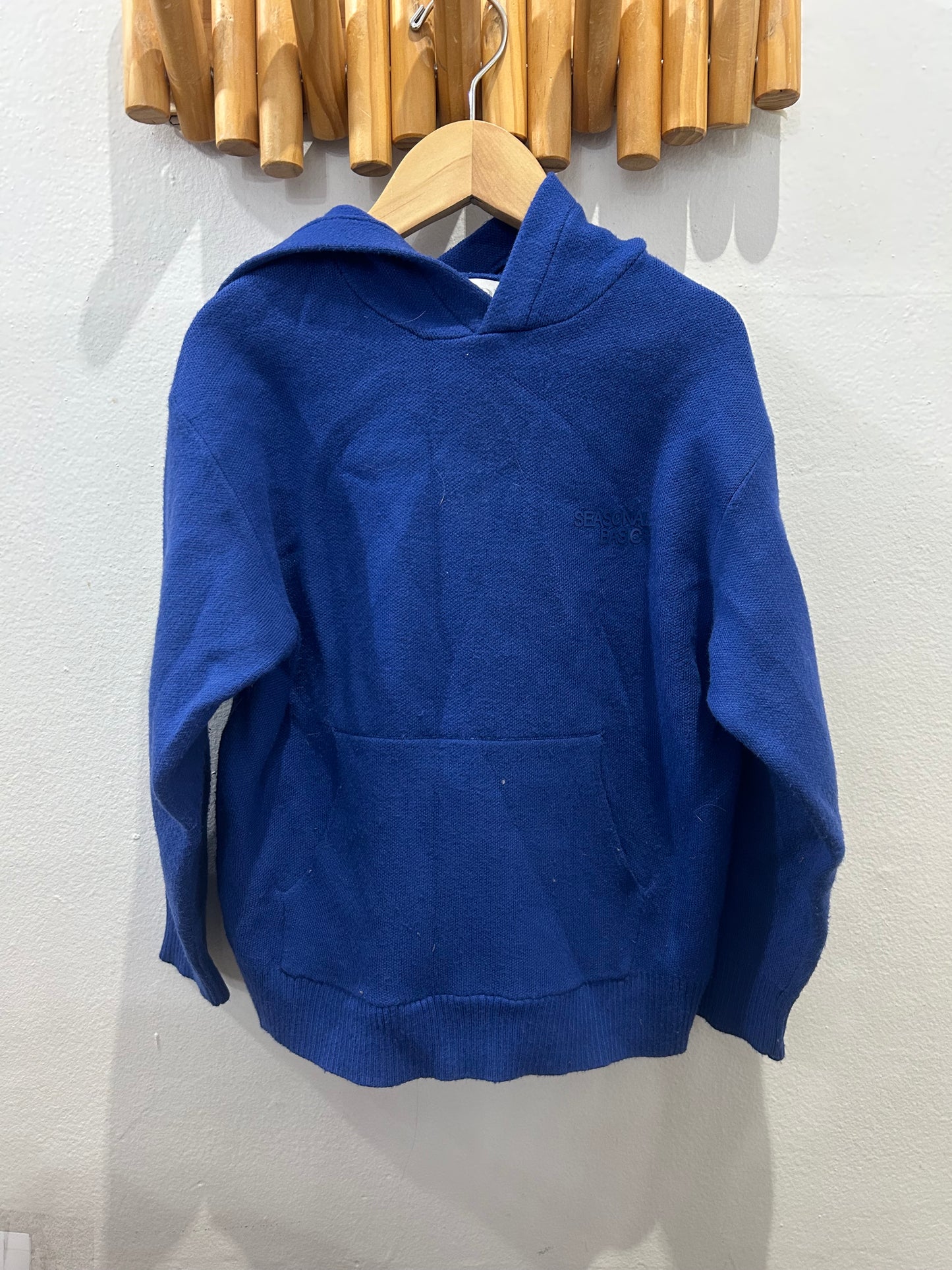 Sweater blue knit hoodie 6-7y