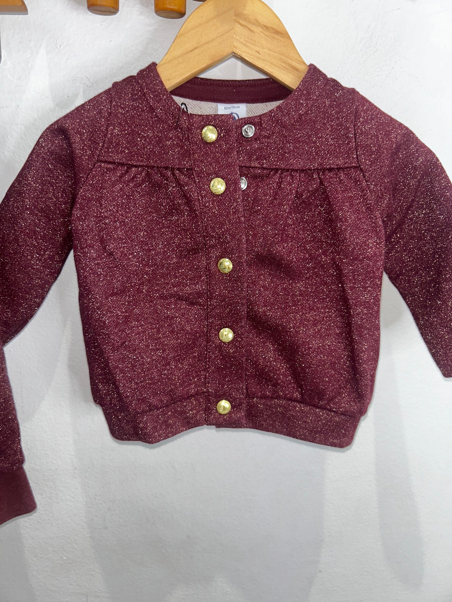 Sparkly gold maroon set 12m