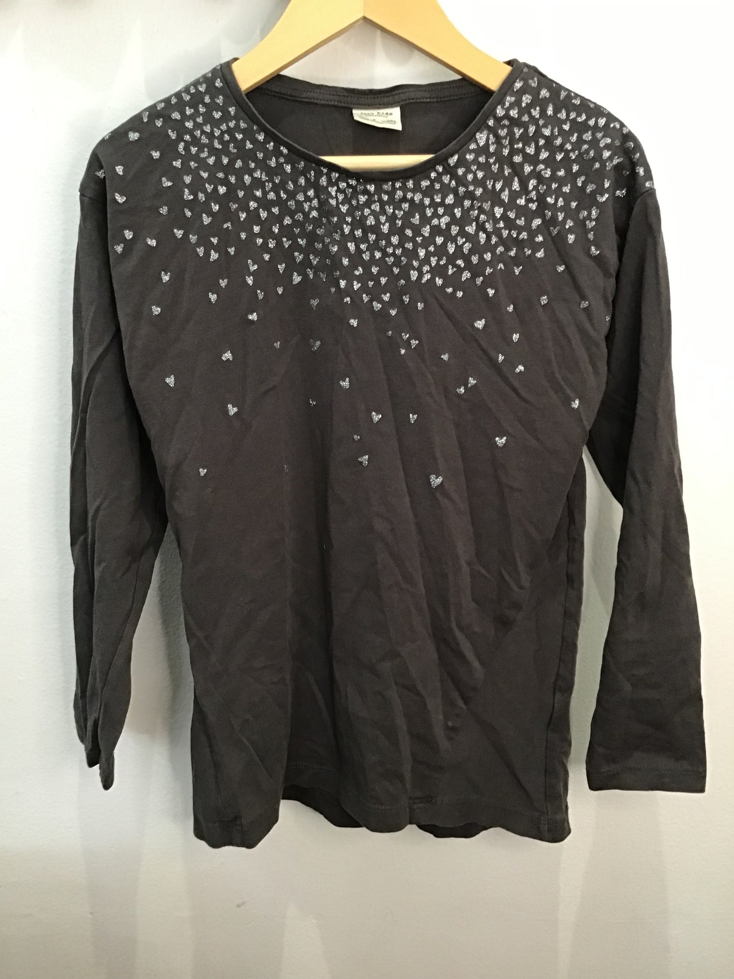 Tee heart sparkly longsleeve 9y