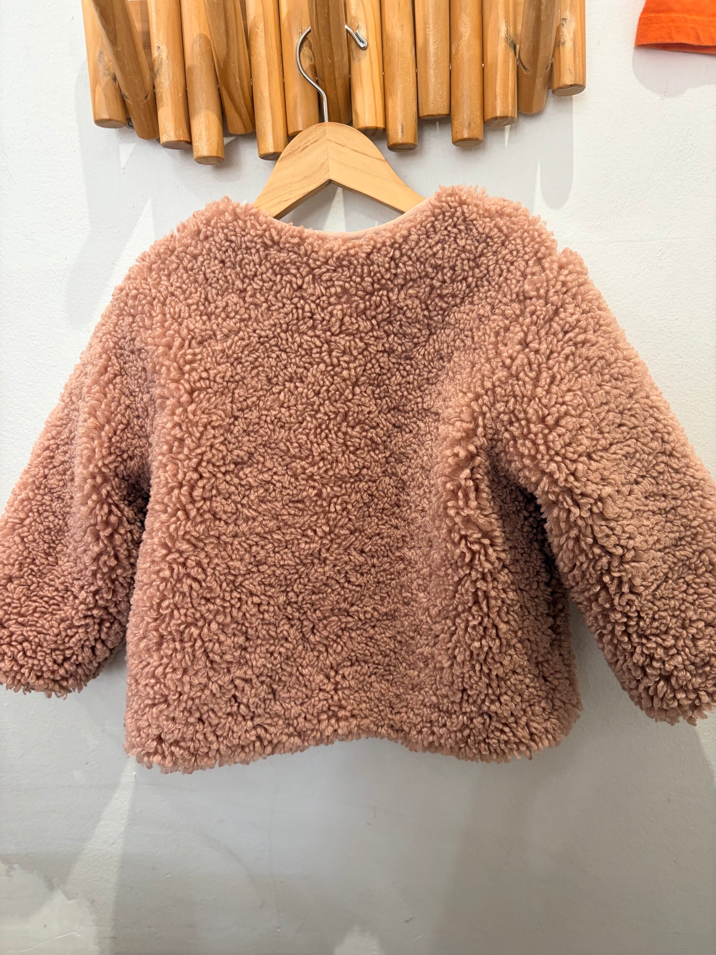 Pink furry chore jacket 3-4y