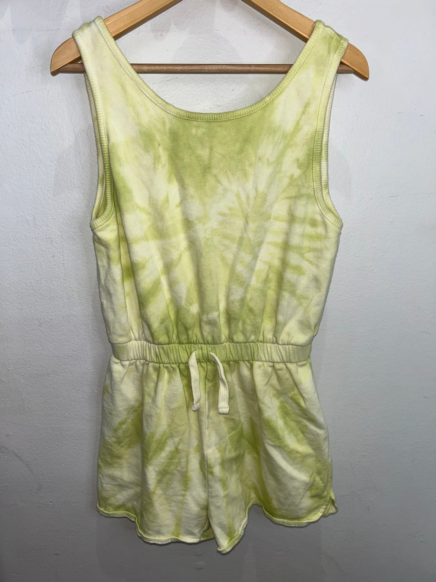 Lime green tie dye romper 11-12y